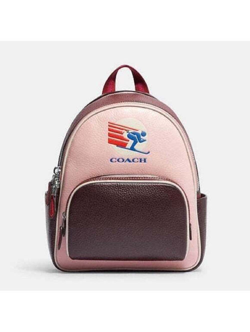 Coach NWT! Mini Court Backpack In Colorblock With Ski Speed Graphic